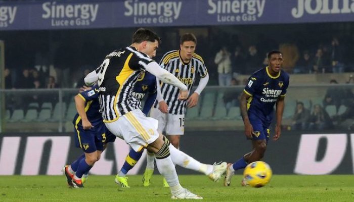 Serie A 2023/2024: Dusan Vlahovic dalam laga Verona vs Juventus di pekan ke-25 